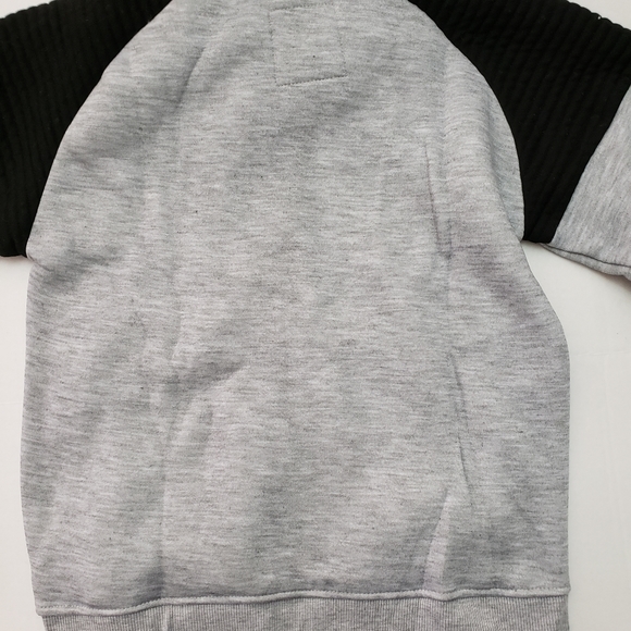 Boys Fleece Zip Up Hoodie, grey and black, sizes: S, M, and L - Picture 6 of 6